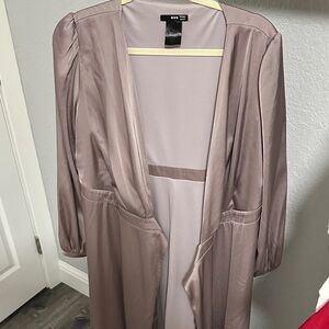 Elegant Mauve Long Sleeve Dress